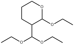 3-(ジエトキシメチル)-2-エトキシテトラヒドロ-2H-ピラン 化学構造式