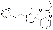 1-[2-(2-Furyl)ethyl]-2-methyl-3-phenylpyrrolidin-3-ol propionate 结构式