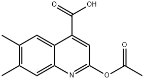 2-(Acetyloxy)-6,7-dimethyl-4-quinolinecarboxylic acid Struktur