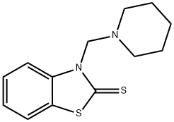 3-(Piperidinomethyl)benzothiazole-2(3H)-thione, 6957-11-5, 结构式