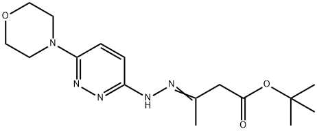 3-[2-[6-(4-モルホリニル)-3-ピリダジニル]ヒドラゾノ]ブタン酸1,1-ジメチルエチル 化学構造式