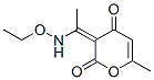 2H-Pyran-2,4(3H)-dione, 3-[1-(ethoxyamino)ethylidene]-6-methyl- (9CI) Struktur