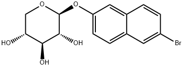 6-ブロモ-2-ナフタレニルβ-D-キシロピラノシド 化学構造式
