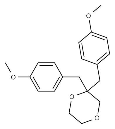 2,2-bis[(4-methoxyphenyl)methyl]-1,4-dioxane Struktur