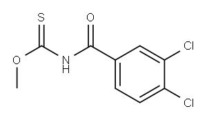 N-(3,4-ジクロロベンゾイル)カルバモチオ酸O-メチル 化学構造式