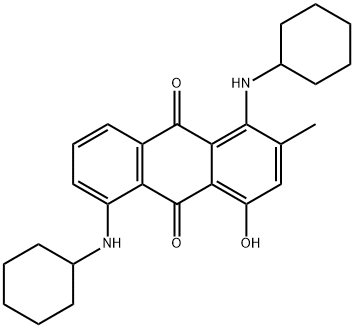 1,5-Bis(cyclohexylamino)-4-hydroxy-2-methyl-9,10-anthracenedione 化学構造式