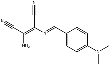 (Z)-2-amino-3-({(E)-[4-(dimethylamino)phenyl]methylidene}amino)-2-butenedinitrile Struktur