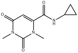 4-Pyrimidinecarboxamide, N-cyclopropyl-1,2,3,6-tetrahydro-1,3-dimethyl-2,6-dioxo- (9CI) Struktur