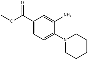 3-氨基-4-(1-哌啶基)苯甲酸甲酯,696616-81-6,结构式