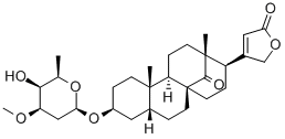 3β-[(2,6-Dideoxy-3-O-methyl-β-D-lyxo-hexopyranosyl)oxy]-14-oxo-8,15-cyclo-14,15-seco-5β-card-20(22)-enolide Structure