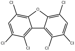 1,2,4,6,8,9-ヘキサクロロジベンゾフラン 化学構造式