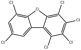 1,2,3,4,6,8-ヘキサクロロジベンゾフラン 化学構造式