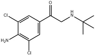 N-(tert-ブチル)-4-アミノ-3,5-ジクロロ-β-オキソフェネチルアミン 化学構造式