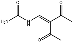 (2-乙酰-3-氧代-丁-1-烯基)脲 结构式