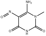 6-アミノ-1-メチル-5-ニトロソウラシル 化学構造式