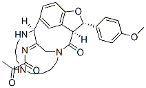 (3S,3aS,15S)-3,3a,6,7,8,9,10,11,12,13,14,15-Dodecahydro-3-(4-methoxyphenyl)-4H-1,16-etheno-5,15-(propaniminoethano)furo[3,4-l][1,5,10]triazacyclohexadecine-4,21-dione 结构式