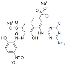 69723-86-0 disodium 5-[(4-amino-6-chloro-1,3,5-triazin-2-yl)amino]-4-hydroxy-3-[(2-hydroxy-5-nitrophenyl)azo]naphthalene-2,7-disulphonate