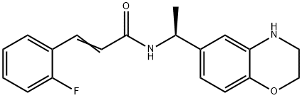 (E)-3-(2-Fluorophenyl)-N-((S)-1-(3,4-dihydro-2H-benzo[1,4]oxazin-6-yl)-ethyl]acrylamide, 697287-48-2, 结构式