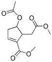 5-アセチルオキシ-2-メトキシカルボニル-2-シクロペンテン-1-酢酸メチル 化学構造式