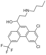 1,3-dichloro-6-trifluoromethyl-9-phenanthryl-3-(n-butyl)aminopropanol Structure