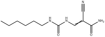 (Z)-2-cyano-3-(hexylcarbamoylamino)prop-2-enamide Structure