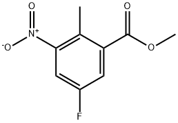 5-フルオロ-2-メチル-3-ニトロ安息香酸メチル 化学構造式