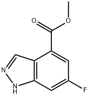 6-フルオロ-1H-インダゾール-4-カルボン酸メチル 化学構造式