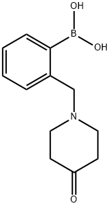 {2-[(4-オキソピペリジン-1-イル)メチル]フェニル}ボロン酸 化学構造式