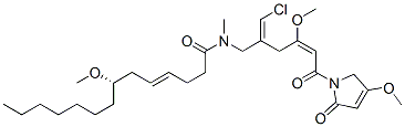 (7S,E)-N-[(E)-2-[(E)-Chloromethylene]-6-(2,5-dihydro-4-methoxy-2-oxo-1H-pyrrole-1-yl)-4-methoxy-6-oxo-4-hexenyl]-7-methoxy-N-methyl-4-tetradeceneamide Struktur
