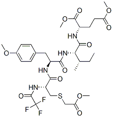 N-[N-[N-[S-(2-Methoxy-2-oxoethyl)-N-(trifluoroacetyl)-L-cysteinyl]-O-methyl-L-tyrosyl]-L-isoleucyl]-L-glutamic acid dimethyl ester Structure
