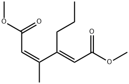 (2Z,4E)-3-Methyl-4-propyl-2,4-hexadienedioic acid dimethyl ester Structure
