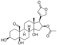 3beta,5,14,16beta-tetrahydroxy-19-oxo-5betacard-20(22)-enolide 16-acetate Structure