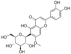 2-(3,4-ジヒドロキシフェニル)-6-(β-D-グルコピラノシル)-5-ヒドロキシ-7-メトキシ-4H-1-ベンゾピラン-4-オン 化学構造式