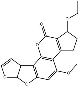 1-Ethoxy-2,3,6a,9a-tetrahydro-4-methoxycyclopenta[c]furo[3',2':4,5]furo[2,3-h][1]benzopyran-11(1H)-one Structure