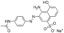sodium 3-[[4-acetamidophenyl]azo]-4-amino-5-hydroxynaphthalene-1-sulphonate Struktur