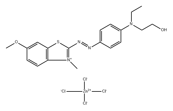 bis[2-[[4-[ethyl(2-hydroxyethyl)amino]phenyl]azo]-6-methoxy-3-methylbenzothiazolium] tetrachlorozincate Structure