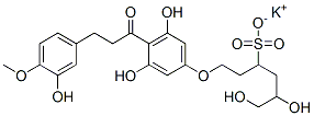 69873-10-5 1-(3,5-Dihydroxy-4-(3-(3-hydroxy-4-methoxyphenyl)-1-oxopropyl)phenoxy) -5,6-dihydroxy-3-hexanesulfonic acid monopotassium salt
