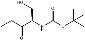Carbamic acid, [(1R)-1-(hydroxymethyl)-2-oxobutyl]-, 1,1-dimethylethyl ester 化学構造式