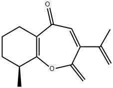 (S)-6,7,8,9-Tetrahydro-9-methyl-2-methylene-3-(1-methylethenyl)-1-benzoxepin-5(2H)-one 结构式
