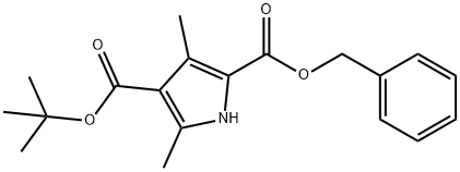 3,5-ジメチル-1H-ピロール-2,4-ジカルボン酸2-ベンジル4-tert-ブチル 化学構造式