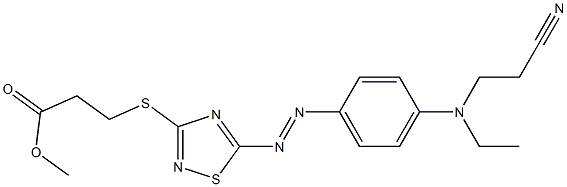 methyl 3-[[5-[[4-[(2-cyanoethyl)ethylamino]phenyl]azo]-1,2,4-thiadiazol-3-yl]thio]propionate Structure