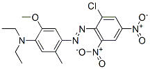 4-[(2-クロロ-4,6-ジニトロフェニル)アゾ]-N,N-ジエチル-2-メトキシ-5-メチルベンゼンアミン 化学構造式