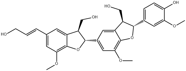 2,2',3,3'-Tetrahydro-2'-(4-hydroxy-3-methoxyphenyl)-5-(3-hydroxy-1-propenyl)-7,7'-dimethoxy-2,5'-bi(benzofuran)-3,3'-dimethanol Structure