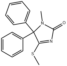 1-Methyl-4-(methylsulfanyl)-5,5-diphenyl-1,5-dihydro-2H-imidazol-2-one 化学構造式