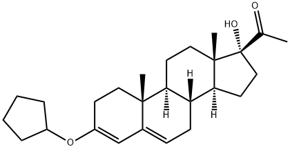 3-(シクロペンチルオキシ)-17-ヒドロキシプレグナ-3,5-ジエン-20-オン 化学構造式