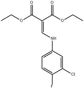 [[(3-クロロ-4-フルオロフェニル)アミノ]メチレン]プロパン二酸ジエチル 化学構造式