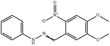 苯甲醛, 4,5-二甲氧基-2-硝基-, 苯基腙, 70032-31-4, 结构式