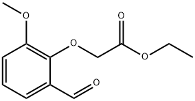 (2-ホルミル-6-メトキシフェノキシ)酢酸エチル 化学構造式