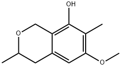 8-ヒドロキシ-6-メトキシ-3,7-ジメチルイソクロマン 化学構造式