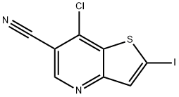 7-CHLORO-2-IODOTHIENO[3,2-B]PYRIDINE-6-CARBONITRILE 化学構造式